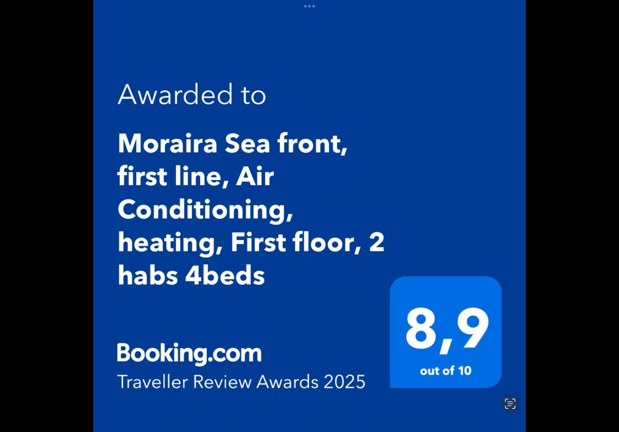 Apartment Sea Front, First Line, Air Conditioning, Heating, First Floor, 2 Habs 4beds Moraira